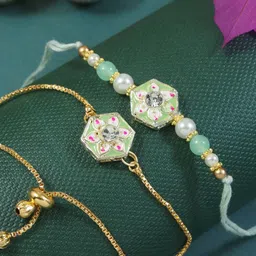I Jewels Rakhi With Bracelet Gift Set image 1