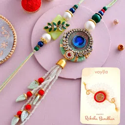 Voylla Unisex Set Of 2 Bhaiya Bhabhi Rakhi image 1