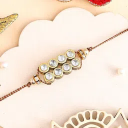 Aapno Rajasthan Beaded Thread Rakhi with Roli Chawal & Greetings Card-picture-48