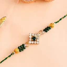 Aapno Rajasthan Crystal-Studded & Beaded Thread Rakhi-picture-47