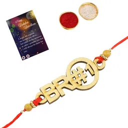 Silver Shine Red Rakhi Set image 2