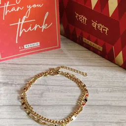 EL REGALO Gold-Toned & Blue Rakhi image 2