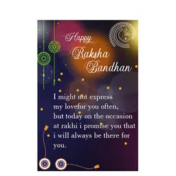 Silver Shine Set Of 2 Rakhi with Roli & Rice with Greeting Card image 4