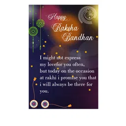 Silver Shine Red 2 Rakhi With Roli Chawal Greeting Card image 4
