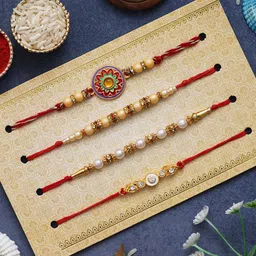 eCraftIndia Set of 4 Designer Rakhi With Utility Holder image 4