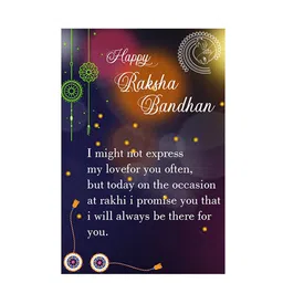 Silver Shine Unisex Set Of 2 Ganesh & Veera Charm Rakhi With Roli Chawal & Greeting Card image 4