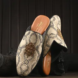 hitz 6350-BEIGE Ethnic Mule For Men image 1