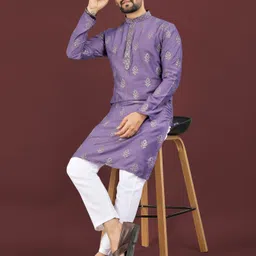 krm Men Embroidered Viscose Rayon Straight Kurta image 5