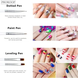 paramza Nails Design Brush Kit for Detailing, Striping,8 Pieces nail art pen brush set image 4