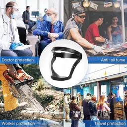 deetya Anti-Fog Full Face Shield Upgraded | Impact & Wind Resistant Cycling Mask Transparent Face Shield Mask Super Protective Face Mask For Work Face Mask Laboratory, Power Tool, Welding, Wood-working Safety Goggle image 5