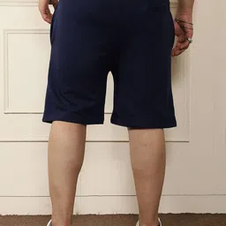 bigbanana Self Design Men Dark Blue Casual Shorts image 5