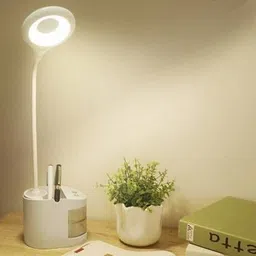 akr e LED Table Lamp Desk Light Bedside Desk Lamp Bedroom Desk Lamp For Student Reading Night Light Mobile Phone & Pen Holder Study Lamp (60 cm, White) Table Lamp-picture-47