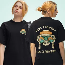 slenor Women Printed, Typography Round Neck Pure Cotton Black T-Shirt-picture-29