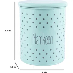 Metal Green Namkeen Jar With Lid 1700Ml By Market 99 image 3