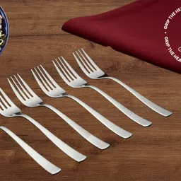 grip and serve Premium Stainless Steel Fork/Food Grade/BPA Free/6PC/15 Stainless Steel Dinner Fork Set image 1