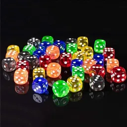 janmesh enterprises Pack of 40 DICE Six Sided D6 Dice for Playing Board Game and Poker Chip Set Game Dart Board Game-picture-42