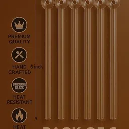 wishingbell natural Glass Oil Burner Pipe 6 inch Transparent Borosilicate Glass Inside Fitting Hookah Mouth Tip image 4