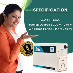 everest E 2ka Wide Range For Washing Machine upto 15 KG, Microwave Oven, Treadmill Voltage Stabilizer-Working Range:150V-270V image 2