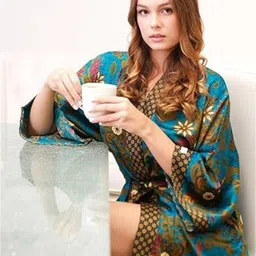 nitya fashion Green Large Bath Robe image 4