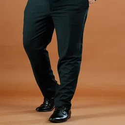 Muffynn Men Checked Relaxed Straight Leg Straight Fit Formal Trousers-picture-34