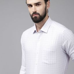Arrow Men White Original Slim Fit Checked Pure Cotton Formal Shirt-picture-32