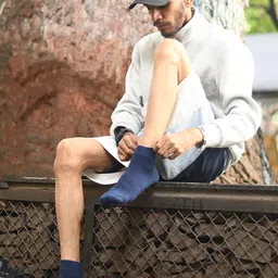 HEELIUM Men Odour-Free Breathable Padded Base Anti-bacterial Bamboo Quarter Length Socks image 5