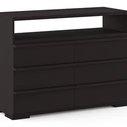 urban ladder Ohio Solid Wood Chest of 6 Drawers in American Walnut Finish image 1