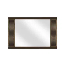 urban ladder Masai Solid Wood Mirror In American Walnut - 2 Tone Finish image 2