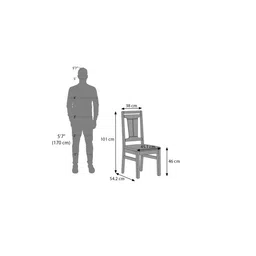 urban ladder Tessa Solid Wood Dining Chair set of in Sienna Teak Finish image 5