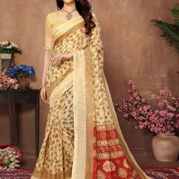 KALINI Paisley Printed Mysore Silk Saree image 1