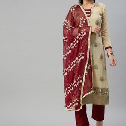 MANVAA Ethnic Motifs Woven Design Banarasi Silk Unstitched Dress Material-picture-7