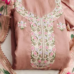 Maroosh Floral Embroidered Organza Unstitched Dress Material-image-42