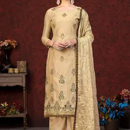 MANVAA Ethnic Motifs Embroidered Unstitched Dress Material-picture-28