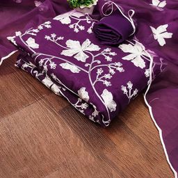 MANVAA Embroidered Organza Unstitched Dress Material-image-72