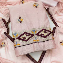 MANVAA Floral  Embroidered Unstitched Dress Material-picture-13