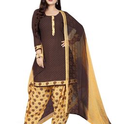 MANVAA Polka Dots Printed Silk Crepe Unstitched Dress Material-picture-17