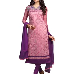 MANVAA Floral Embroidered Unstitched Dress Material-image-45