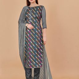 MANVAA Striped Gotta Patti Organza Unstitched Dress Material-picture-39