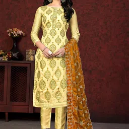 MANVAA Ethnic Motifs Embroidered Unstitched Dress Material-picture-16