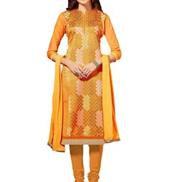 MANVAA Ethnic Motifs Woven Design Mirror Work Detailed Unstitched Dress Material-picture-29