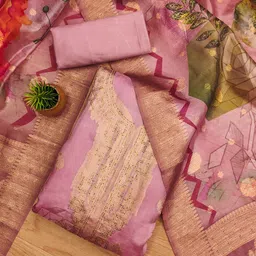 Maroosh Printed Organza Unstitched Dress Material-picture-41