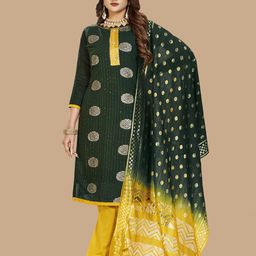 MANVAA Ethnic Motifs Jacquard Woven Design Gotta Patti Detailed Unstitched Dress Material-picture-42