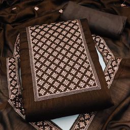 MANVAA Floral Embroidered Pure Silk Unstitched Dress Material-picture-18