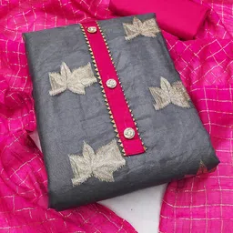 Maroosh Ethnic Motifs Embroidered Organza Unstitched Dress Material-image-63