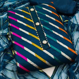 MANVAA Striped Woven Design Organza Unstitched Dress Material-picture-18