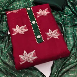 Maroosh Floral Embroidered Organza Unstitched Dress Material-picture-13