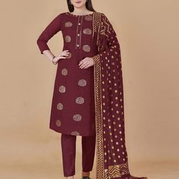 MANVAA Ethnic Motifs Woven Design Unstitched Dress Material-picture-41