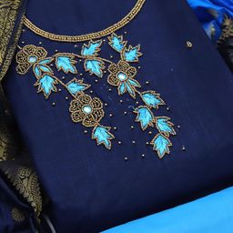 MANVAA Floral Embellished Beads and Stones Unstitched Dress Material-picture-17