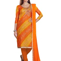 MANVAA Bandhani Printed Beads & Stones Unstitched Dress Material-picture-23