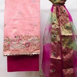 MANVAA Floral Embroidered Unstitched Dress Material-picture-25